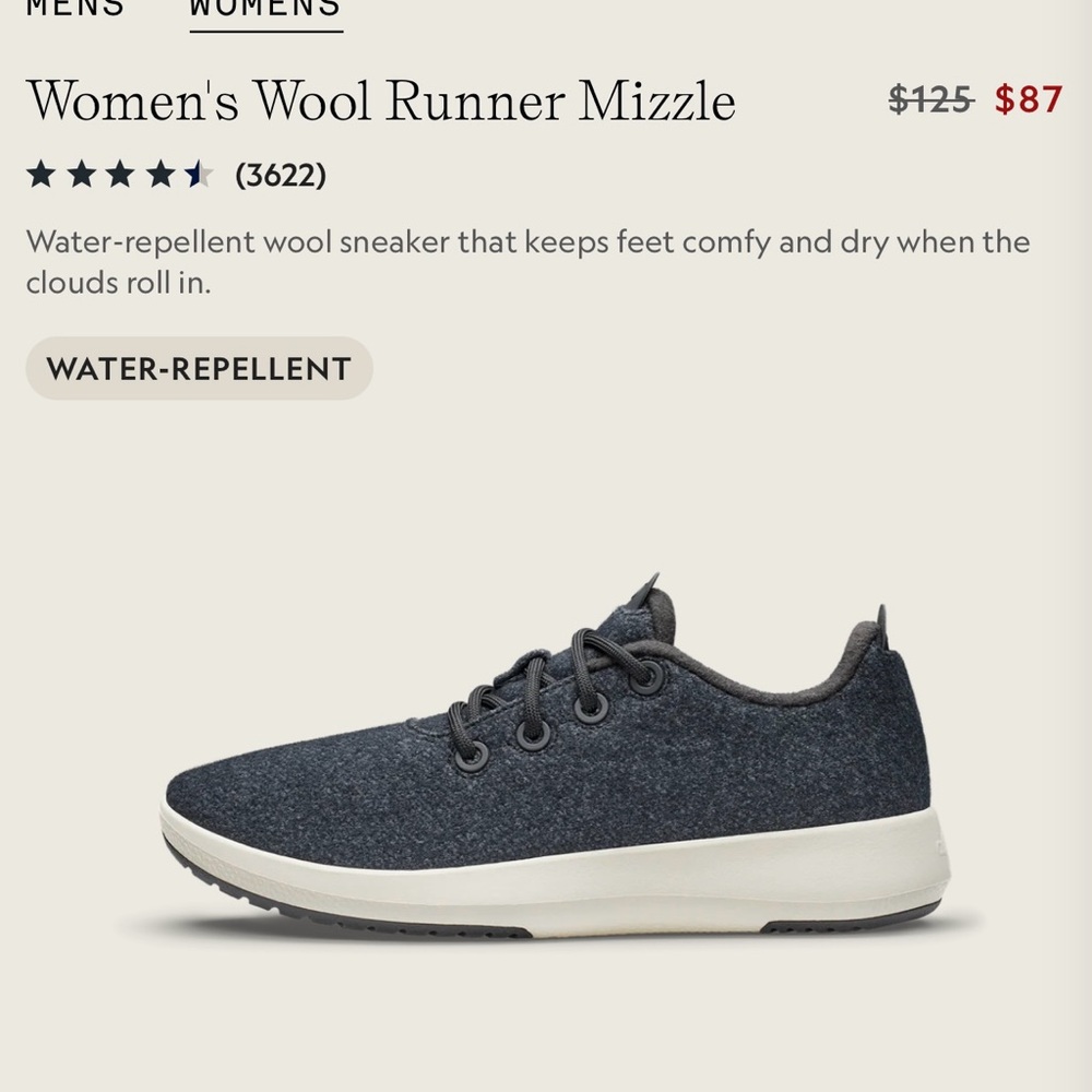 Allbirds Gray Wool Sneakers with Water-Repellent